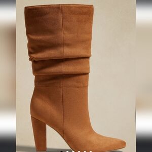 NWT Banana Republic Brown Vegan Suede Slouch Boots